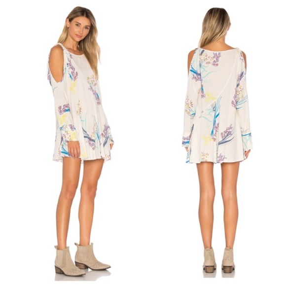 FREE PEOPLE Clear Skies Cute Dress Cold Shoulder - Picture 3 of 8
